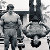 Arnold Schwarzenegger Pumping Iron 1977 photo with Franco Columbo