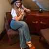 Janey, Chateau Marmont gym vintage phone, March 2023
