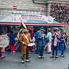 The Pearly Band in Fantasyland at Disneyland, May 1973. Ron-bass drum, Harry Marshall-snare drum, Bill-tuba, Jack Martin-soprano sax and leader of original Pearly Band, Jackie Coon-cornet, Artie-trombone, later conductor of Disneyland Band