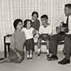 Shirley Temple and husband Charles Black at home with daughters Lori and Linda Susan and son Charles, August 19577