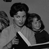 Shirley Temple at home with son Charles and daughters Lori and Linda Susan, August 1957