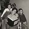 Shirley Temple at home with daughters Linda Susan and Lori and son Charles, August 1957