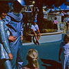 Disneyland Tomorrowland Spacegirl Shannon Borsz and Spaceman John Glenn, July 1962