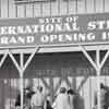 Disneyland Town Square International Street construction fence, 1956/1957